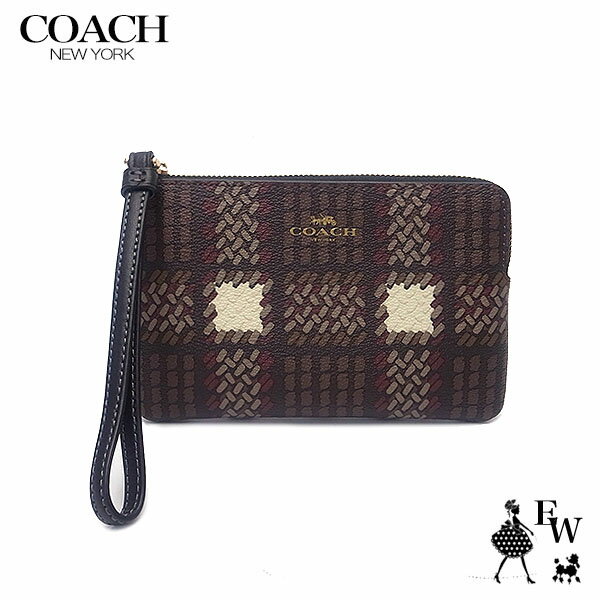 コーチ ポーチ COACH コーチ アウトレット ポーチ コーナージップ リストレット CN012 IMBMC ブラウンマルチ あす楽 エクセルワールド ギフト プレゼントにも レディース ブランド