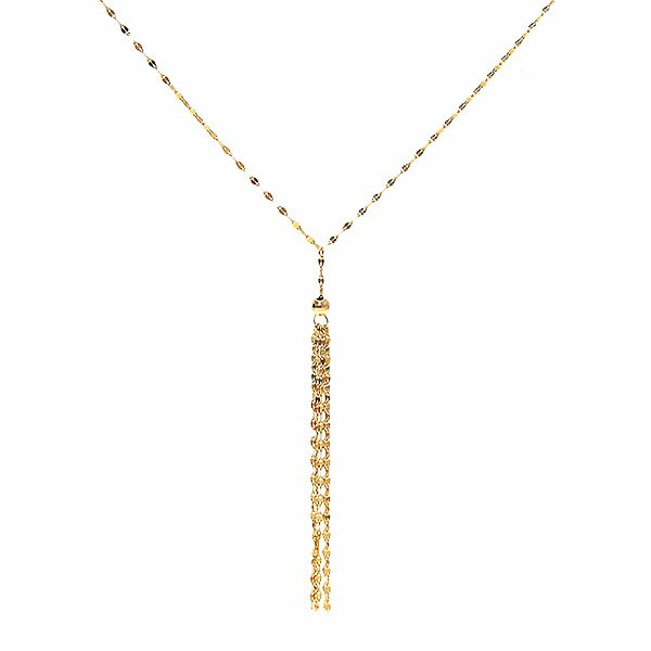 さあ運試し 最大100%還元 11/30まで フリンジ Y字ネックレス K18 スライドチェーン ロング 60cm エクセルワールド 誕生日 ギフト プレゼント...