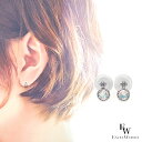 シンセチックオパール CZ クリア ピアス K10WG ホワイトゴールド エクセルワールド レディース アクセサリー プレゼント ギフトにも