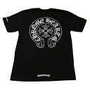 定番 人気柄 クロムハーツ Tシャツ メンズ CHROME HEARTS 半袖 ホースシュー ブラック Lサイズ 日本サイズLL相当 エクセルワールド 誕生日 ...