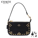 コーチ バッグ COACH アウトレット ミニバッグ ポーチ CAQ17 IMBLK レザー スタッズ ブラック エクセルワールド レディース ブランド プレゼ...