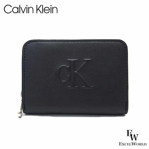 B, C, D, G, J, L, S, T, Z - カルバンクライン 財布 4K1004G 001 Calvin Klein Jeans 二つ折り財布 ラウンドファスナー ブラック エクセルワールド 誕生日 ギフト プレゼントにも メンズ ブランド ウォレット おしゃれ かっこいい財布