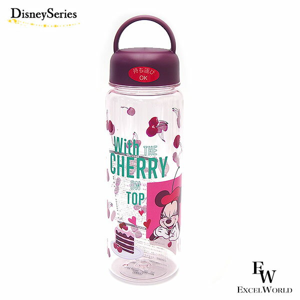 ドリンクボトル 500ml ミッキーへ贈るハートのケーキにさくらんぼを飾るミニーマウスがデザインされた..
