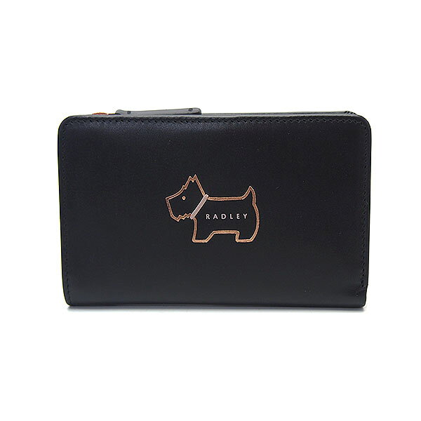 ラドリーロンドン 財布 10442 BLACK RADLEY LONDON 二つ折り財布 ヘリテージドッグ アウトライン MEDIUM BIFOLD ブラック エクセルワールド 誕生日 ギフト プレゼントにも レディース ブランド かわいい