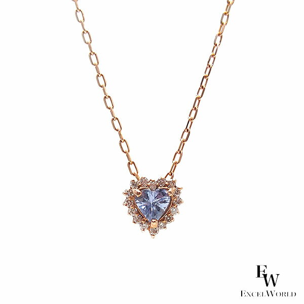 Tanzanite - 原品限り 12月の誕生石 タンザナイト ネックレス K10PG ダイヤモンド エクセルワールド プレゼントに レディース アクセサリー