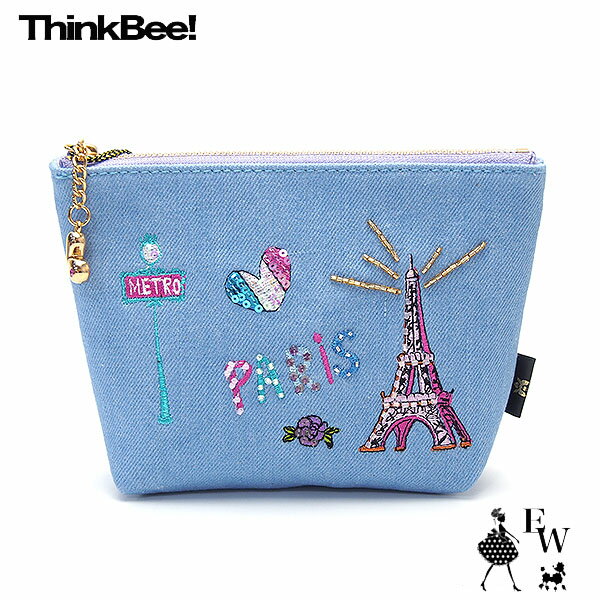 乐天商城 - シンクビー ポーチ Think Bee 小物入れ プチボヤージュ ポーチ パリ A004898 エクセルワールド 誕生日 ギフト プレゼントにも ブランド ポーチ TP3