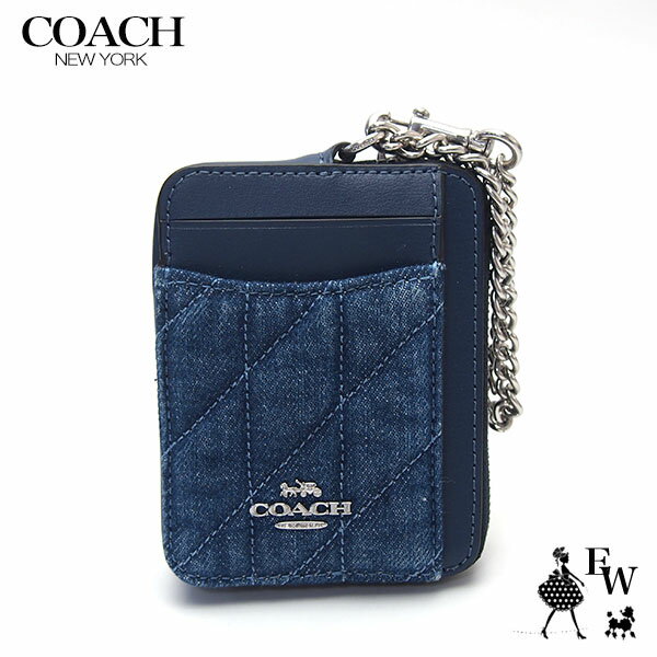Rakuten - コーチ コインケース CAR26 SVDE COACH アウトレットカードケース キルティング デニム ジップ カードケース デニム エクセルワールド 誕生日 ギフト プレゼントにも レディース ブランド ウォレット