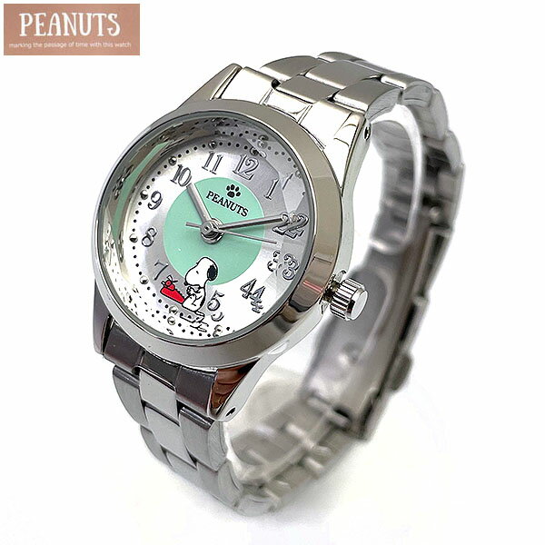 NIXON - スヌーピー PEANUTS 時計 レディース シルバー×グリーン スヌーピー メタルウォッチM スヌーピーの腕時計 PNT063-3 送料無料 誕生日 ギフト プレゼントにも プレゼントに かわいい時計