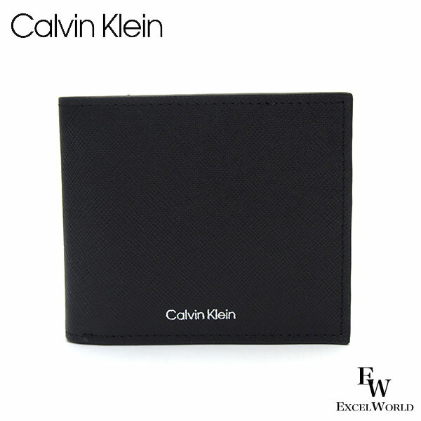 Rakuten - カルバンクライン 財布 4D1142G 001 Calvin Klein 二つ折り財布 リファインド サフィアーノ バイフォールド ウォレット ブラック エクセルワールド 誕生日 ギフト プレゼントにも メンズ ブランド ウォレット おしゃれ かっこいい財布