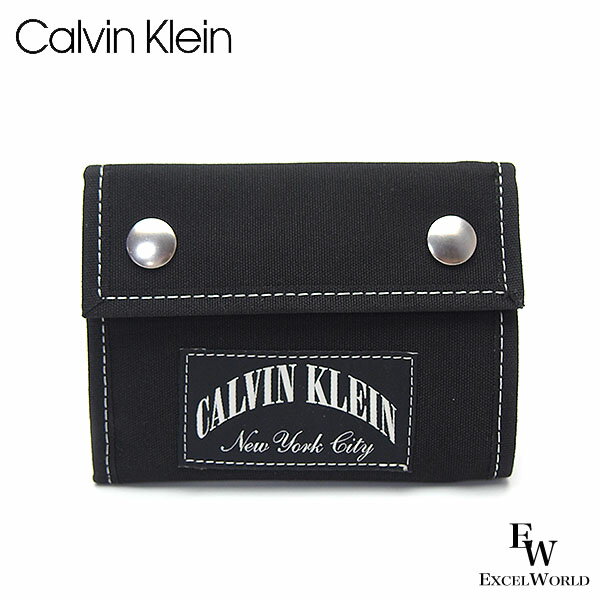 カルバンクライン 財布 4D1249G 001 Calvin Klein 三つ折り財布 グラフィック トライフォールドウォレット ブラック エクセルワールド 誕生日 ギフト プレゼントにも メンズ ブランド ウォレット おしゃれ かっこいい財布
