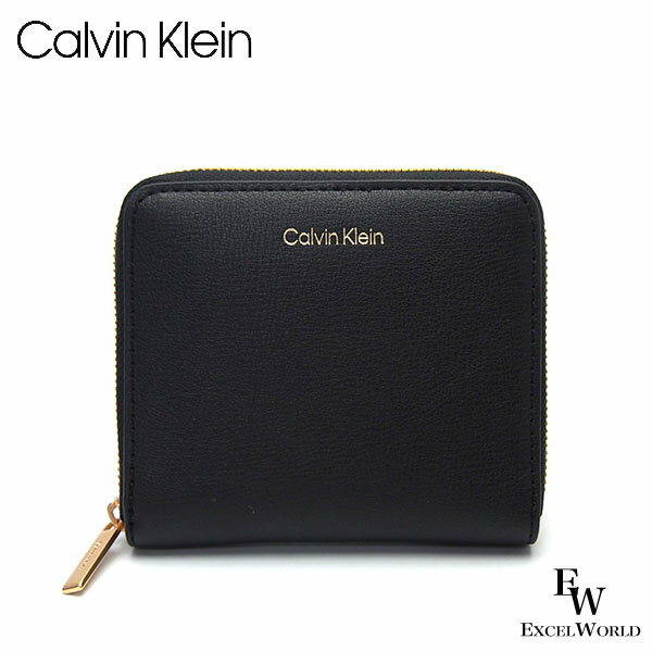 Rakuten - カルバンクライン 財布 4F1120G 002 Calvin Klein 二つ折り財布 フォイル ロゴ スクエア ジップ アラウンド ブラック エクセルワールド 誕生日 ギフト プレゼントにも メンズ ブランド ウォレット おしゃれ かっこいい財布