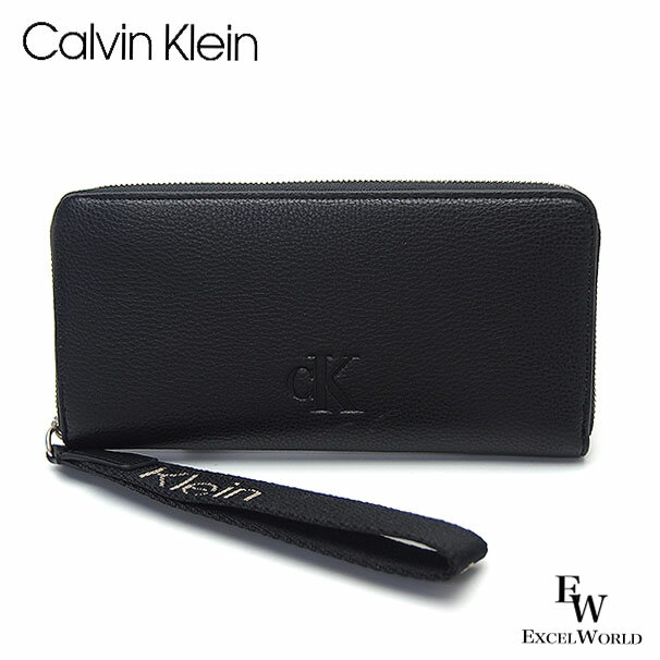 Rakuten - カルバンクライン 財布 4K1000G 001 Calvin Klein Jeans アウトレット 長財布 リストストラップ付き ブラック メンズ エクセルワールド 誕生日 ギフト プレゼントにも ブランド ウォレット おしゃれ かっこいい財布