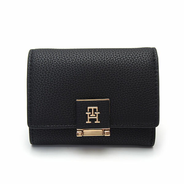 Rakuten - トミーヒルフィガー 財布 AW17039 001 TOMMY HILFIGER 三つ折り財布 HER トライフォールドウォレット ブラック ゴールド レディース エクセルワールド 誕生日 ギフト プレゼントにも