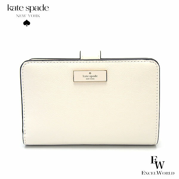 樂天商城 - ケイトスペード 財布 KM551 100 KATESPADE アウトレット 二つ折り財布 Lジップ ホワイト ブリジット クリンクル パテント コンパクト バイフォールド ウォレット エクセルワールド レディース ブランド