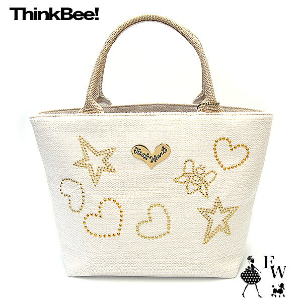 Think Bee! ジュエルビーンズ トートバッグ ホワイト 春夏 Think Bee! ジュエルビーンズ トートバッグ ホワイト 春夏 ジュエル