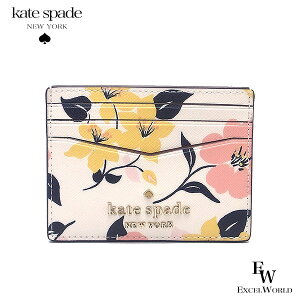 ケイトスペード カードケース KATESPADE アウトレット パスケース K7231 250 フラワープリント ホワイトマルチ あす楽 エクセルワールド レディース ブランド プレゼントにも