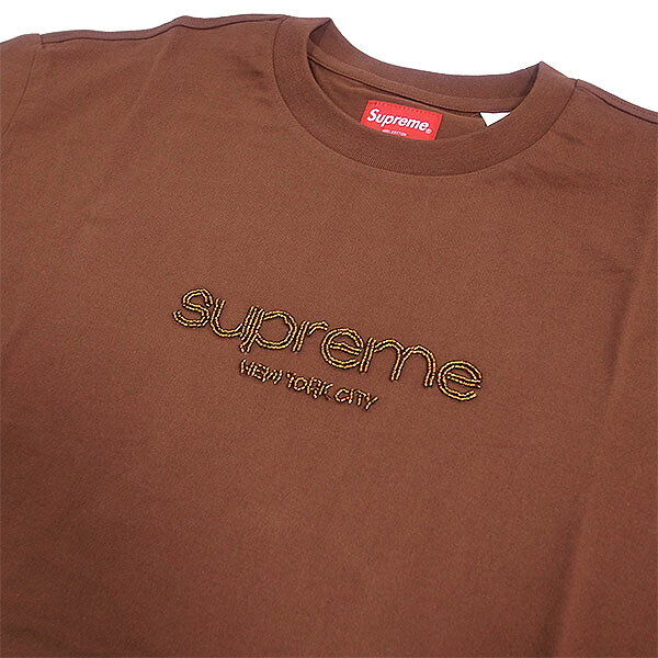 新品 シュプリーム Supreme メンズ Tシャツ 半袖 Supreme BEADED LOGO SS TOP 直営...
