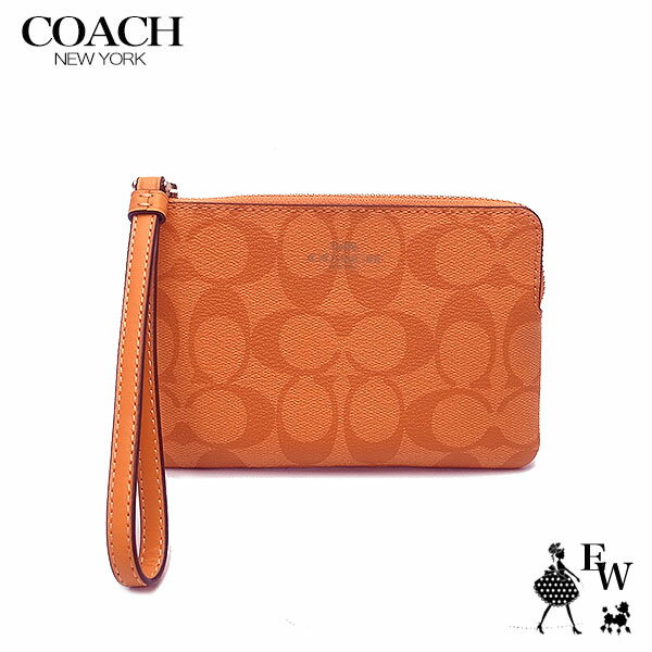 【2月度 月間優良店舗受賞】コーチ ポーチ アウトレット リストレット 小物入れ 91178 IMNXU COACH シグネチャー ライトオレンジ あす楽 エクセルワールド レディース ブランド プレゼントにも SS