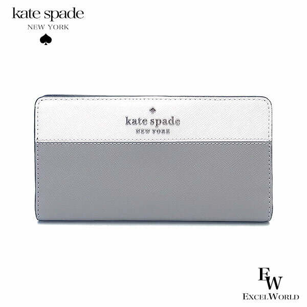 ケイトスペード 財布（レディース） ケイトスペード 財布 アウトレット 二つ折り長財布 WLR00122 020 kate spade スリムウォレット グレーマルチ あす楽 エクセルワールド レディース ブランド プレゼントにも