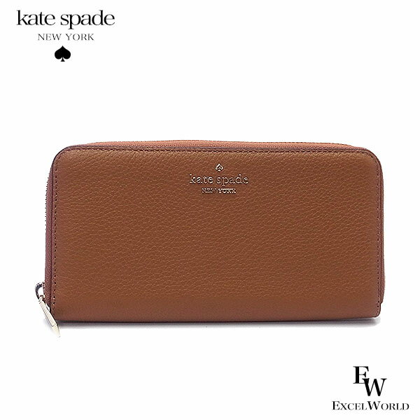 ケイトスペード 財布（レディース） ケイトスペード 財布 アウトレット 長財布 WLR00392 910 kate spade ラウンドジップ ブラウン あす楽 エクセルワールド ギフト プレゼントにも レディース ブランド ウォレット