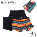 ポールスミス パンツ Paul Smith ボクサーパンツ MEN TRUNK 3PACK M1A-914C-A3PCKD メンズ Sサイズ ブラック×マルチボーダー あす楽 エクセルワールド ギフト プレゼントにも ブランド おしゃれ かっこいい 父の日ギフトに