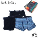 ポールスミス パンツ Paul Smith ボクサーパンツ MEN TRUNK 3PACK M1A-914C-A3PCKG メンズ Sサイズ ネイビー×ブルーボーダー あす楽 エクセルワールド ギフト プレゼントにも ブランド おしゃれ かっこいい 父の日ギフトに