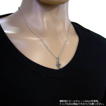 CHROME HEARTS クロムハーツ ネックレス CHクロスベビーファットチャーム ブラックダイヤモンド エクセルワールド ブランド プレゼントにも おしゃれ アクセサリー