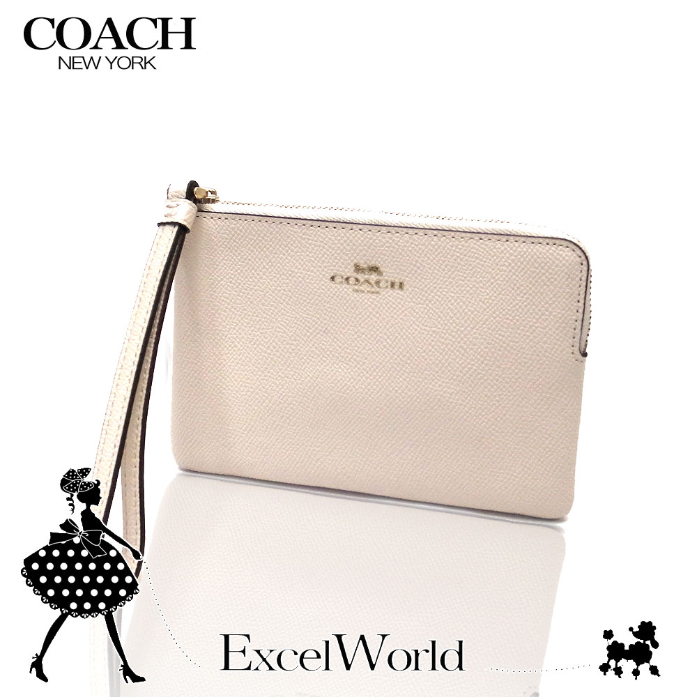 COACH コーチ アウトレット ポーチ コーナージップ リストレット F58032 IMCHK チョークホワイト あす楽 エクセルワールド ギフト プレゼントにも レディース ブランド SS