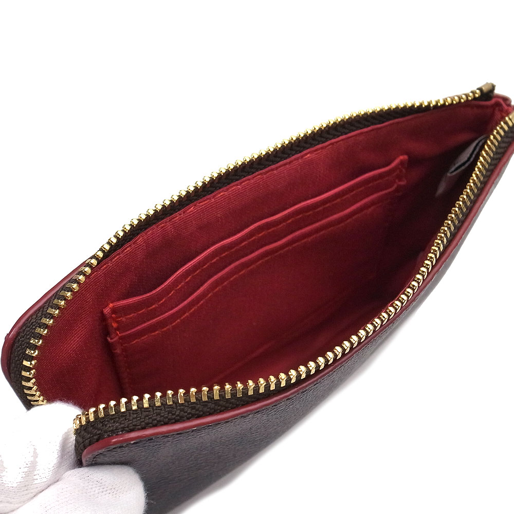 コーチ ポーチ アウトレット 化粧ポーチ リストレット F58035 58035 IMRFF COACH シグネチャー ブラウン×レッド あす楽 エクセルワールド 誕生日 ギフト プレゼントにも レディース ブランド