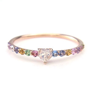 さあ運試し 最大100%還元 11/30まで Rainbow リング K10 PG 1301368 ジュエリー エクセルワールド ギフト プレゼントにも おしゃれ アクセサリー