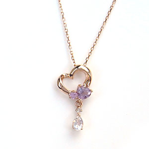 K10 PG Romantic Princess ネックレス アメジスト ピンクサファイヤ ダイヤモンド LX00010 エクセルワ..