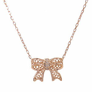 K10 PG Romantic Princess ネックレス ダイヤモンド 0.02ct LX00011 エクセルワールド ギフト プレゼン..