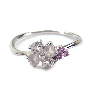 【さぁ運試し 最大100%還元 12/31まで】 K10 WG Heart Fantasy リング ホワイトトパーズ ローズクォー..