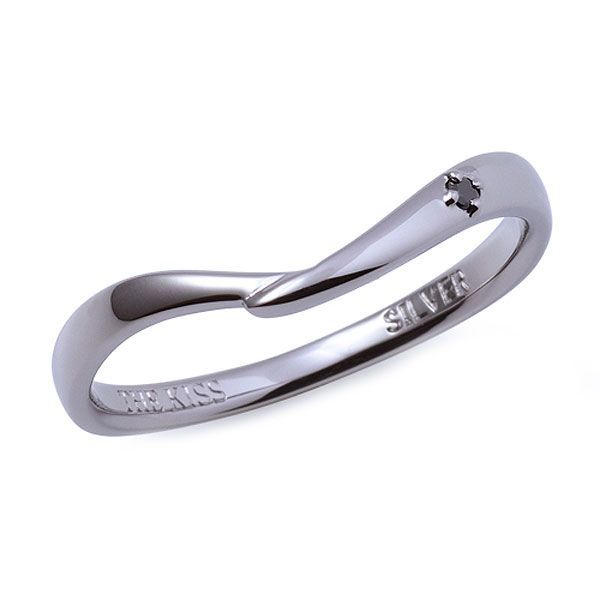 さあ運試し 最大100%還元 11/30まで ザ キッス THE KISS メンズ シルバーリング ブラックキュービック ブラックコーティング SR1851CB...