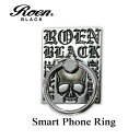 スマホリング メンズ アクセサリー Roen Blackロエン ブラック 四角 スマホ スタンド バンカー ホールド リング タブレット アイフォン ギャラクシ...