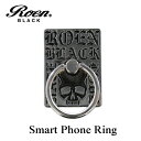 スマホリング メンズ アクセサリー Roen Blackロエン ブラック 四角 スマホ スタンド バンカー ホールド リング タブレット アイフォン ギャラクシ...