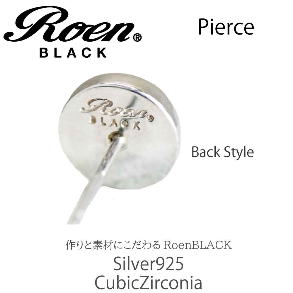 Roen Blackロエン アクセサリー メンズ ピアス シルバー キュービック ジルコニア プレゼント クリスマス ギフト TP5 父の日ギフトに