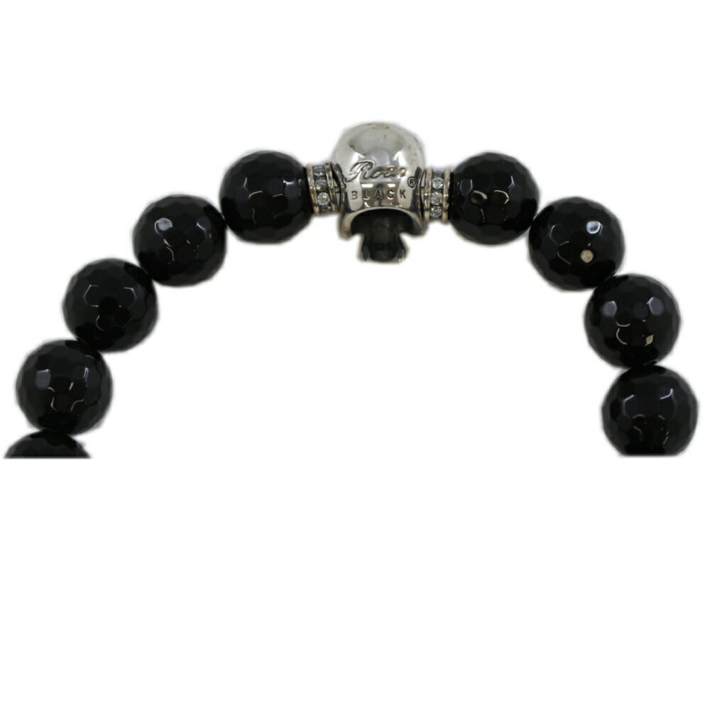 Roen Blackロエン アクセサリー メンズ ブレスレット シルバー スカル 天然石 ブラック グレー ホワイト キュービック ジルコニア 数珠 プレゼント クリスマス ギフト TP5