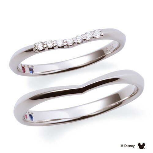 ザ キッス THE KISS ディズニーコレクション ディズニー 隠れミッキー プラチナ マリッジ リング DI-7061104512ー7061104522 セット販売 ペアアクセならザキ ギフト プレゼントにも ブランド おしゃれ アクセサリー TP15