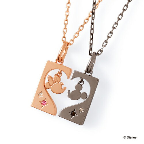 さあ運試し 最大100%還元 11/30まで ザ キッス THE KISS ディズニーコレクション ミッキー&ミニー Duet ダイヤモンド ペアネックレス ペ...