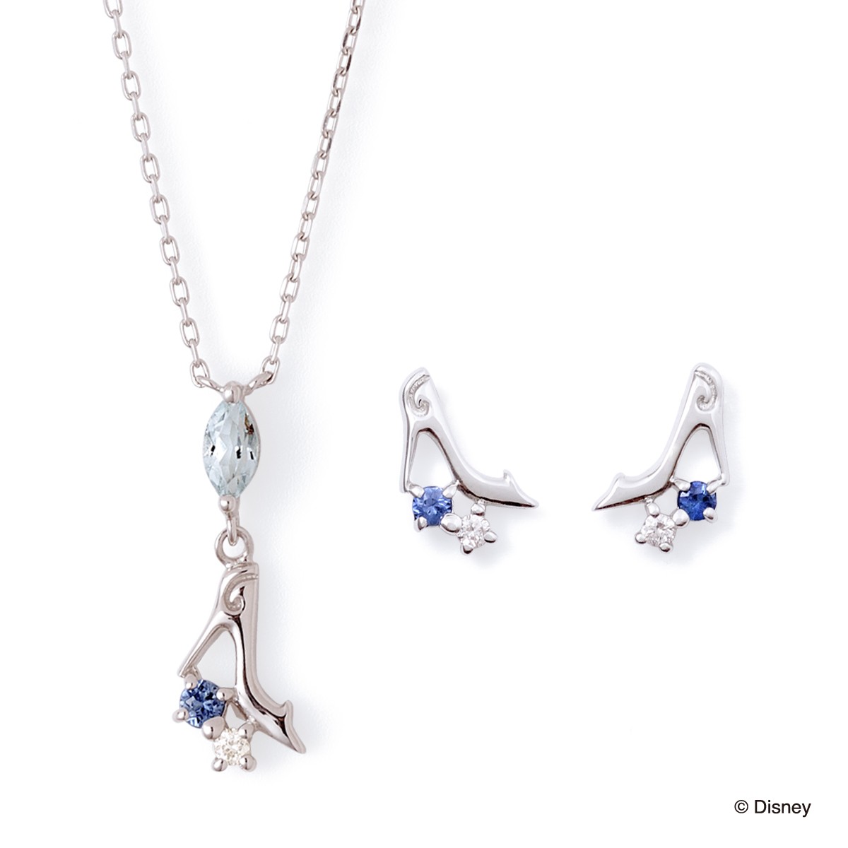 Thekiss プレゼントにも ザキッス アクセサリー ディズニー好きなカップルや プレゼントにもピッタリのアイテム おしゃれ The Kiss Kiss ザ キッス ディズニーコレクション ディズニープリンセス シンデレラ ホワイトゴールド ネックレス ピアス Diーwn16spー