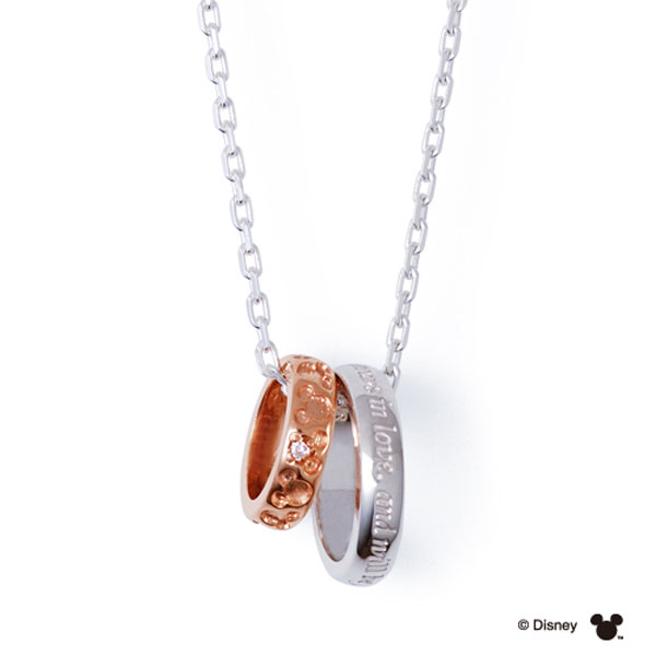 さあ運試し 最大100%還元 11/30まで ザ キッス THE KISS ディズニーコレクション ペアネックレス ミッキー&ミニー 隠れミッキー ダイヤモンド...