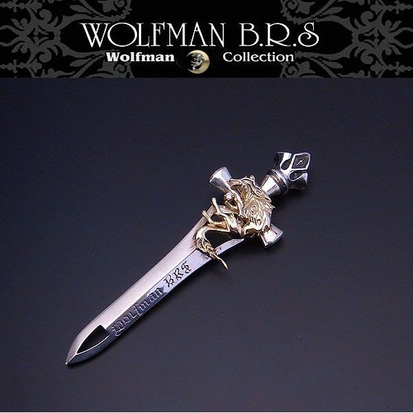 訳あり 長期店頭展示品のため ウルフマン BRS WOLFMAN BRS ペンダントヘッド ロングブレード ホワイトファングウルフ ゴールド P134G エクセルワールド クリスマス 誕生日 ギフト プレゼントにも ブランド おしゃれ アクセサリー TP10