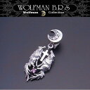 ウルフマン WOLFMAN BRS ペンダントトップ ウルフチャーム P192RED シンセチックルビー エクセルワールド クリスマス ギフト プレゼントにも ...