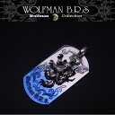 ウルフマン WOLFMAN BRS ネックレス ペンダント ファイヤーウルフドッグタグ ブルーグラデーション NWーP-1 2BL エクセルワールド クリスマス...