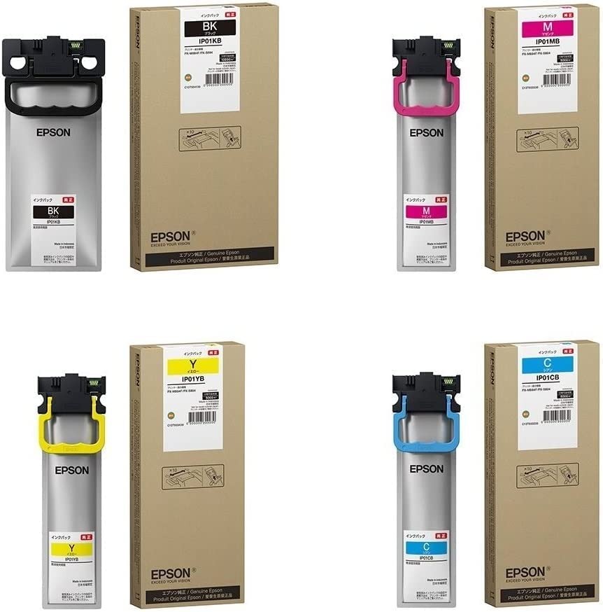 訳あり 推奨期限2024-07以降 初期動作保証 EPSON IP01(C M K Y)B 4色 セット IP01KB ブラック IP01YB イエロー IP0...