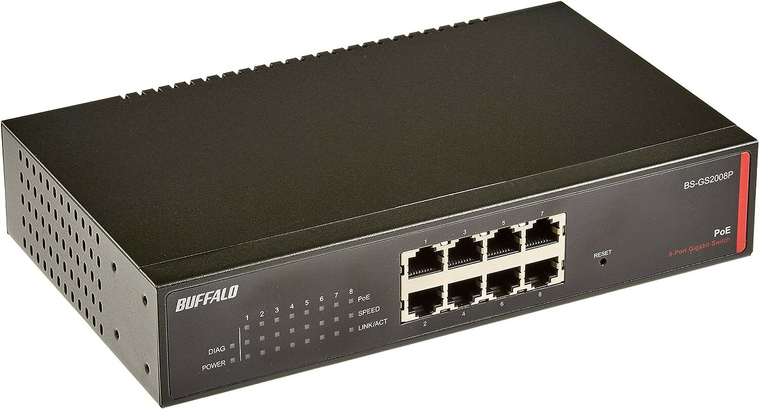 新品 BUFFALO BS-GS2008P Gigaスイッチ ギガスイッチ 8ポート バッファロー パソコン 周辺機器 ネットワーク機器 有線LAN スイッチングハブ 送料無料 4981254022535