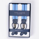 サスペンダー/送料無料アルバートサーストンALBERT THURSTON サスペンダー サックスブルーにストライプ柄 メンズ ブランド