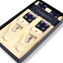 BRETELLE&BRACES イタリアハンドメイドサスペンダー 小紋柄シルクジャカード ネイビー