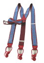ブレテッレ&ブレイシーズ サスペンダー&蝶ネクタイセット 小紋 ブルー/レッド/BRETELLE&BRACES イタリアハンドメイドサスペンダー メンズ ブランド